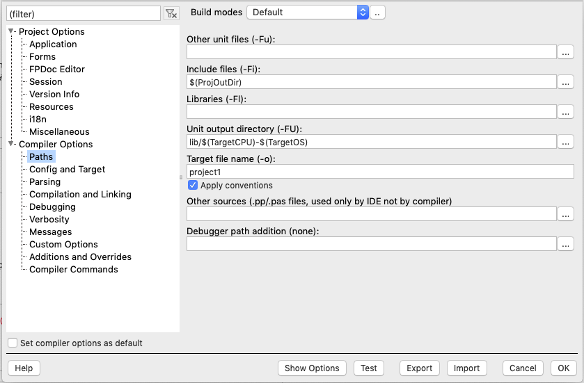 Compiler Options - Paths