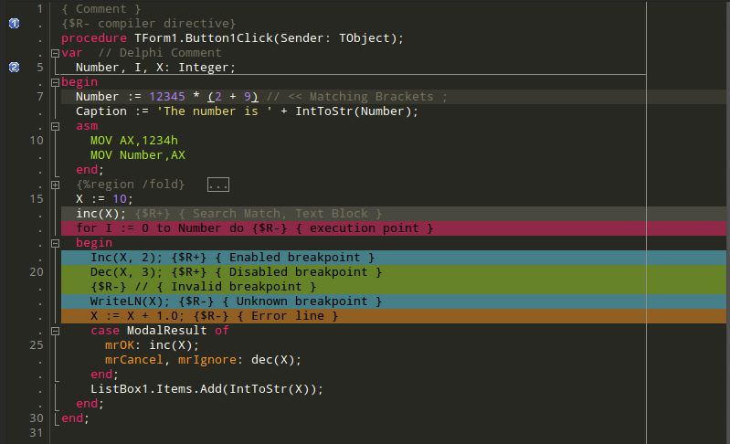 Monokai colour scheme