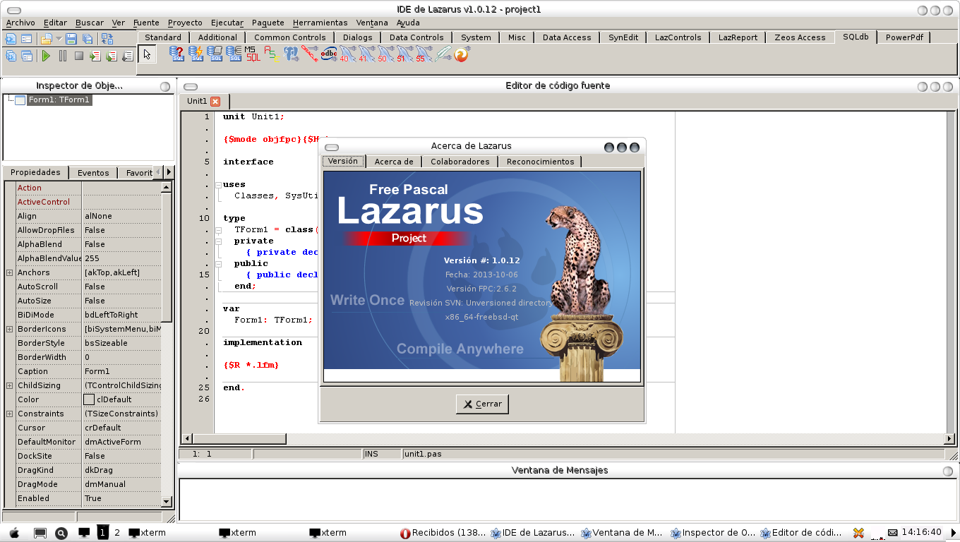 Lazarus Qt4 on FreeBSD