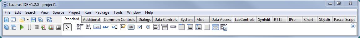 Lazarus IDE main menu