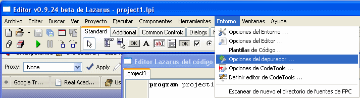 Lazarus IDE Opciones Depurador.png